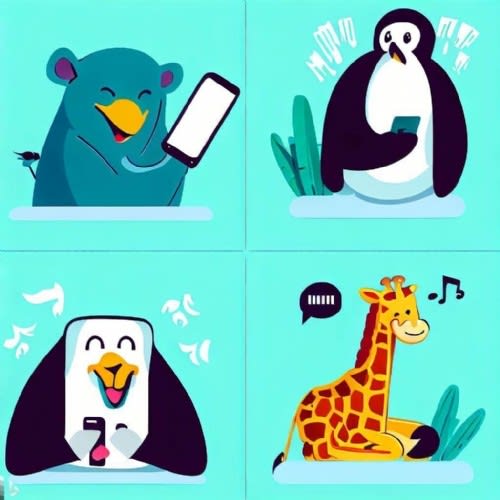 Animaux utilisant un smartphone